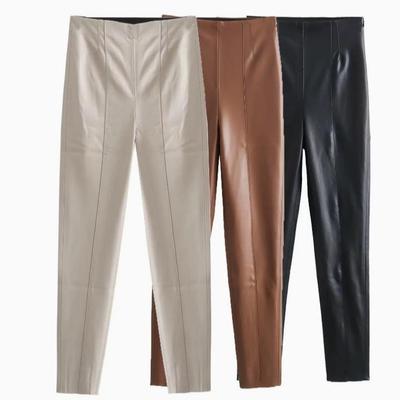 Leggings amincissants taille haute en similicuir pour femme Automne/Hiver 2025