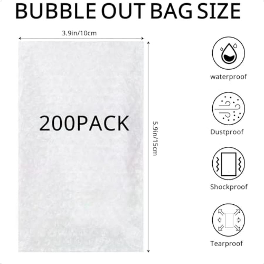 

200 шт. 4 x 6 Пузырчатые пакеты-конверты Прозрачные пузырчатые пакеты Упаковочный пакет для доставки Двухслойные амортизирующие пакеты с пузырьковой пленкой для упаковки United States