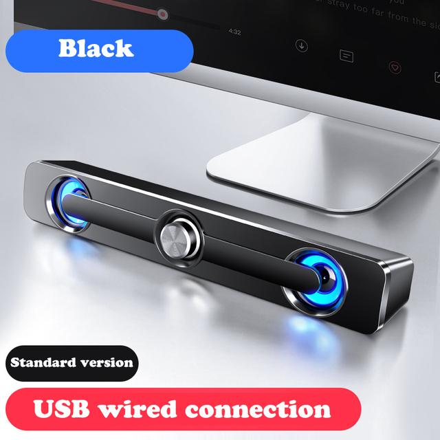 Kabelové USB Výkonný počítačový reproduktorový panel Stereo subwoofer Basový reproduktor Prostorový ozvučovací box LED Pro PC Laptop Telefon Tablet MP3 Bluetooth reproduktor