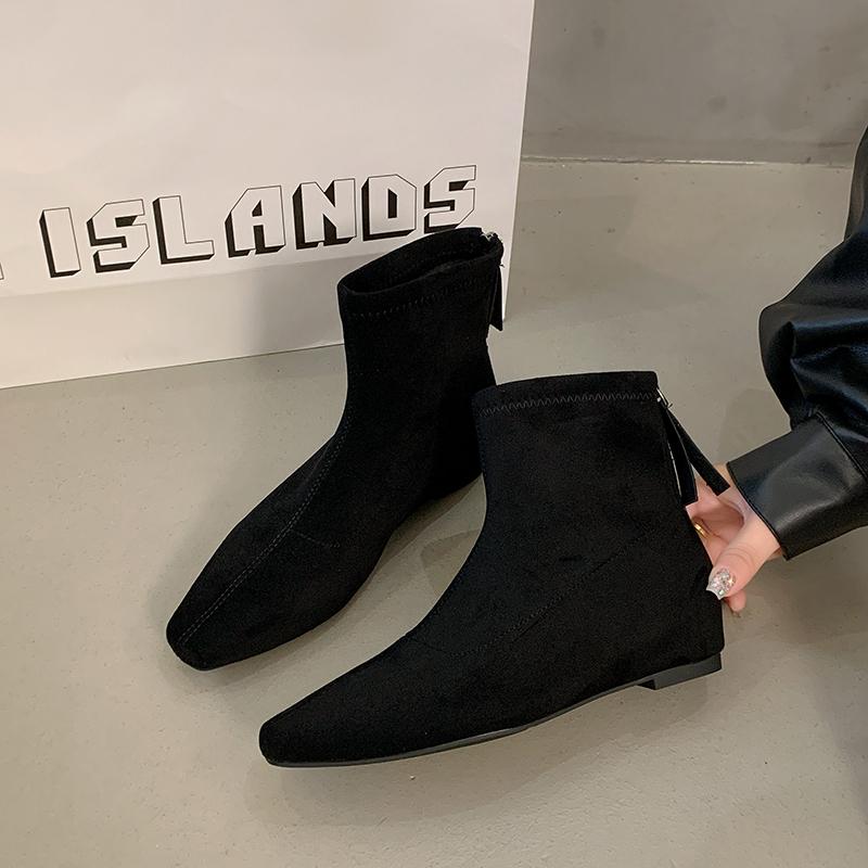 

Осень Зима Короткий Плюш Женские Ботильоны Мода Квадратный Носок Короткие Ботильоны Дамские Элегантные Низкий Каблук Largas Ботильоны 40