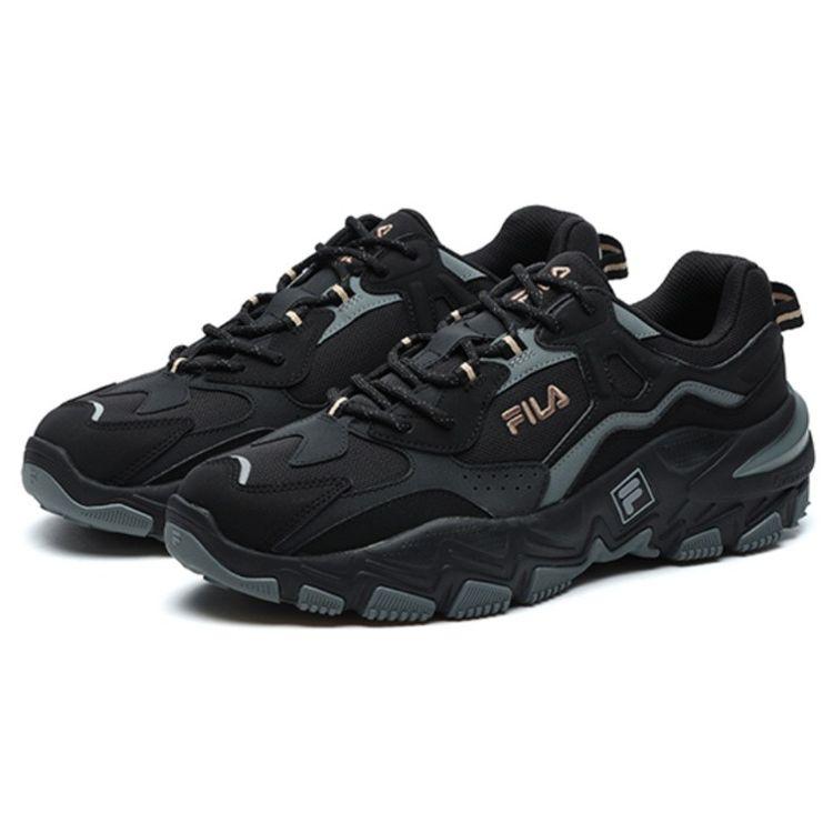 FILA Ravagement 2 Minimalist Solid Color Durable Breathable Rebound Low-Top Casual Shoes Men sneakers Gray Black F12M216132FBM