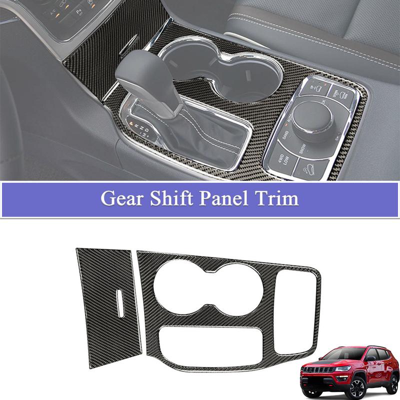 Center Console Gear Shift Cup Holder Panel Decoration Cover for Jeep Grand Cherokee 2011-2018 Carbon Fiber Interior Accessories