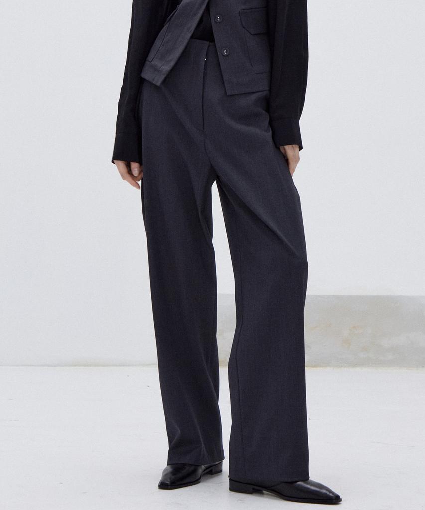 Mario Plain Wide Pants (Charcoal)