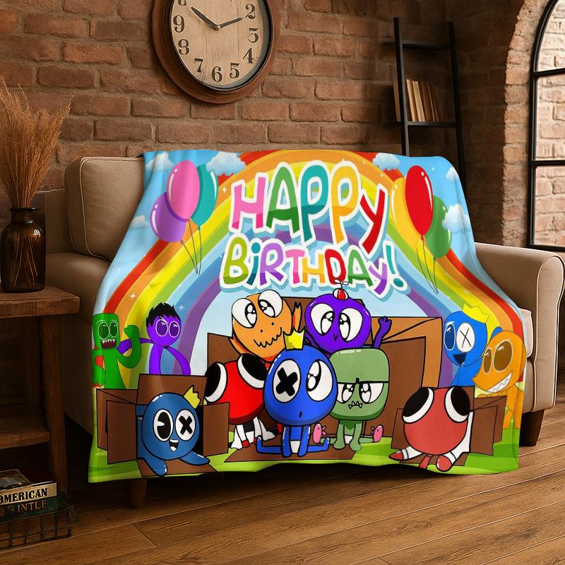 

Game R-Rainbow Friends Cartoon Flannel Blanket Soft Warm Throw Blanket for Bedroom Living Room Bed Travel Camping Picnic Kid 75x90cm