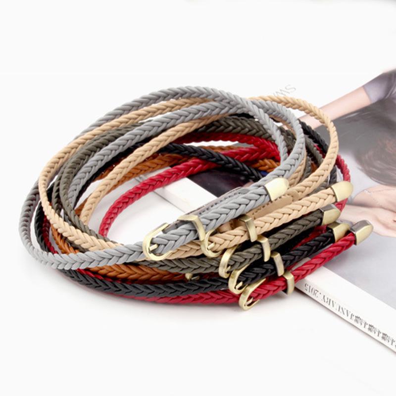 Spring Fashion Hand Made Waist Thin Belt Vintage Women's Belt with Bucket Summer Dress Decoration