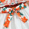Children's Fashion Set Summer Girls Casual Printed Lace Halter Hollowed-out Cotton Dress Two-piece Set