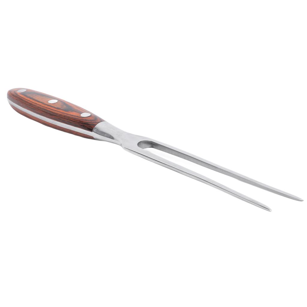 Meat Fork Stainless Steel Carving Fork with Wooden Handle for Kitchen Barbecue Serving Cooking