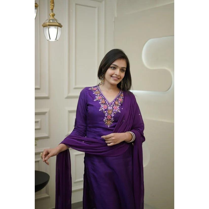 Women Designer Top Tunic Kurti Pant Dupatta Set Pakistani Party Wear Salwar Suit SC-2268