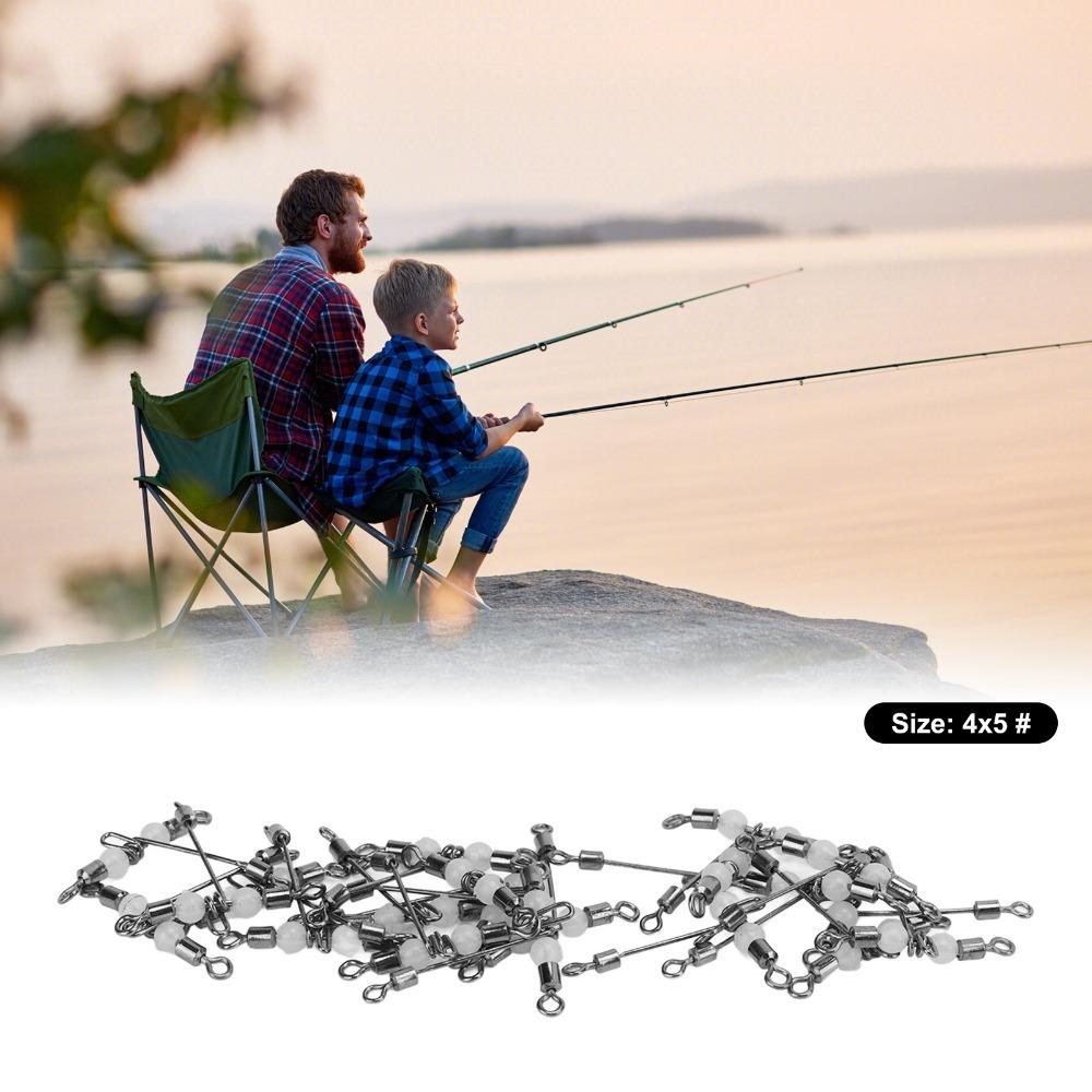 20PCS with Luminous Beads 3 Way Fishing Swivel T Shape Fishing Swivel  Saltwater Fishing