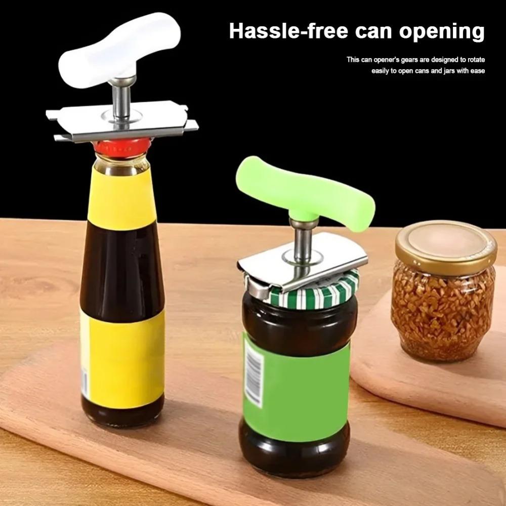 Universal Bottle Cap Opener Stainless Steel Adjustable Lids Off Jar Opener Labor-saving Screw Can Opener for Kitchen Gadget