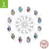 Twelfth Birthstone Flower Silicone Beads 925 Sterling Silver Diy Beaded Bracelet Accessories Bead Separator