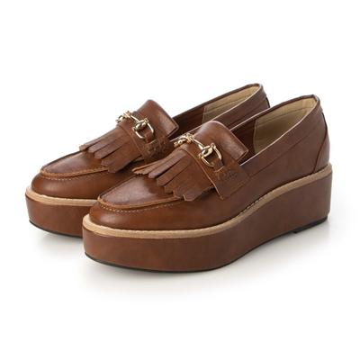 Evol Women's Platform Bit Quilted Tan Loafers, IU9991, BR, Size 23.0 Cm