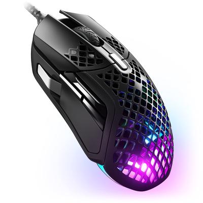 SteelSeries Mysz do gier USB przewodowa Aerox 5 Ultra lekka 9 przycisków Szybka reakcja Długie użytkowanie Wyposażona w czujnik TRUEMOVE AIR 62401 Czarna