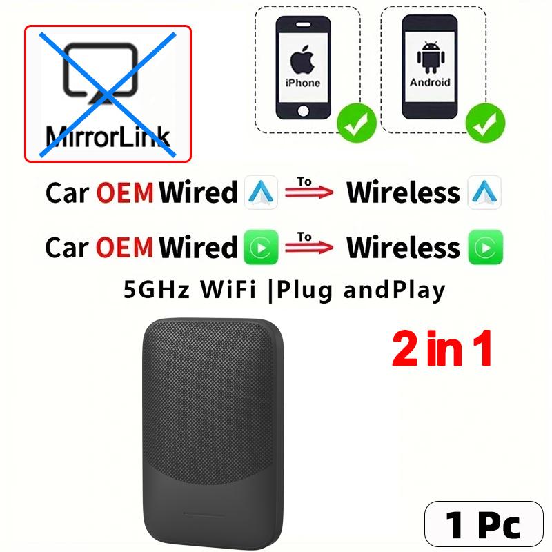 

Беспроводной адаптер Carplay Android Auto 4 в 1 Smart Box Проводной Android Auto Cars Smart Ai Box WiFi TF карта для Netflix Youtub