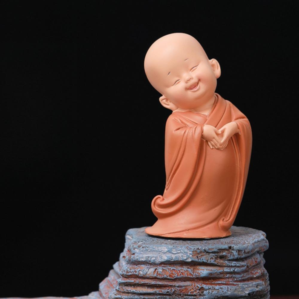 Little Monk Figurine Mini Monk Statue Cute Buddha Statue Adorable Baby Little Monk Decoration Creative Little Ornament