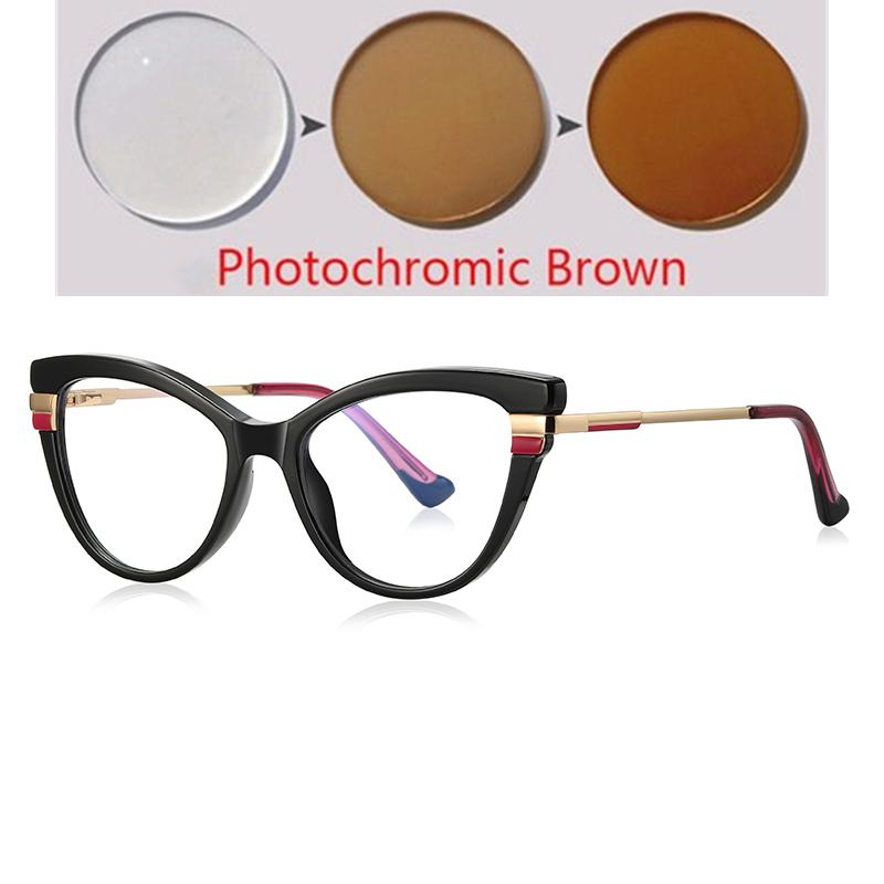 Purple Frame Cat Eye Minus Sight Nearsighted Glasses For Women Spring Hinge Student Short-Sight Eyewear 0 -0.5 -0.75 To -6.0