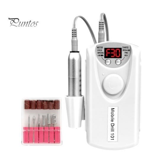 

Электрическая пилка для ногтей, 30000 об/мин, аккумуляторная беспроводная пилочка для ногтей с 6-битным ЖК-экраном для полировки ногтей, придания формы, удаления мозолей белый