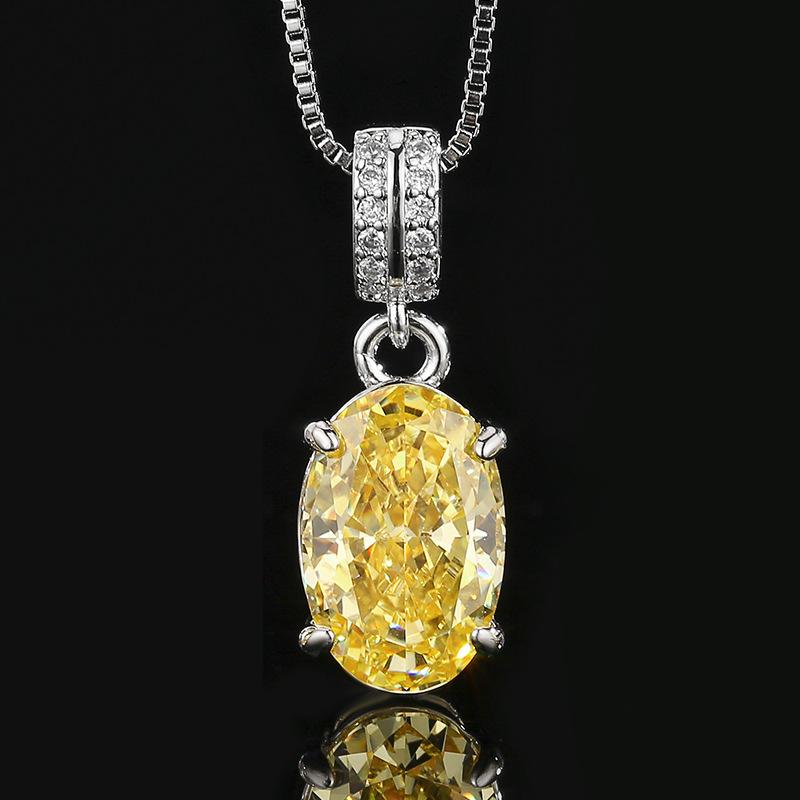 Accessories Jewelry Sets Necklaces Rings Earrings Oval Shaped High Carbon Diamonds Fashionable Women High-end