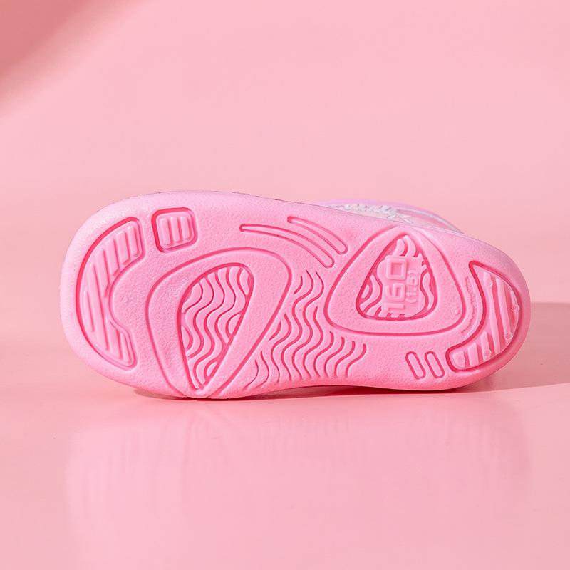Sanrio Kids Waterproof Girls' Winter Rain Boots with Fleece Lining, Non-Slip Outdoor Rubber Boots