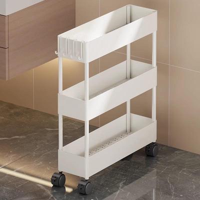 Compact Bathroom Trolley: Slim Floor-Standing Storage Rack for Narrow Spaces and Toilet Side