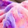 Travel Cover Tie Dye Print Office Nap Blankets Velvet Bed 1Pc Warm Rainbow Plush Blanket