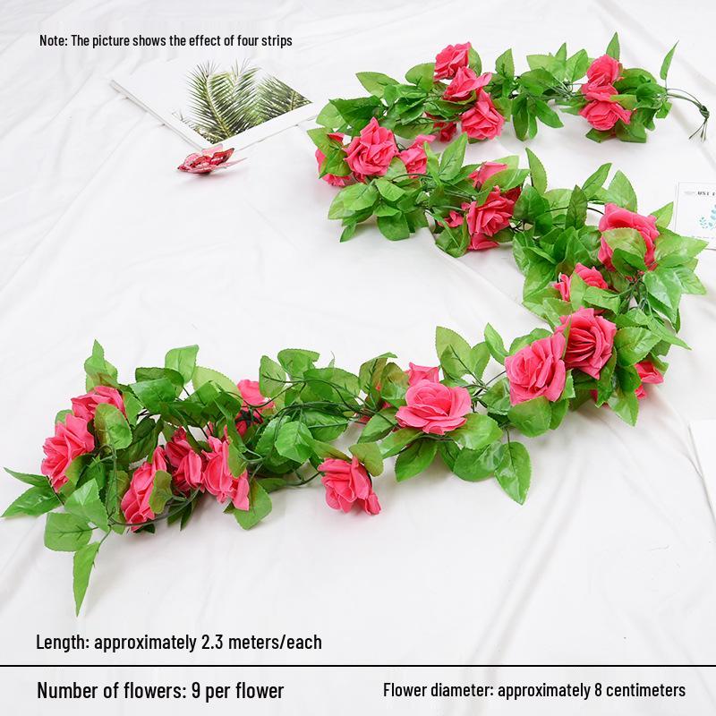 Artificial Rose Vine for Wedding Arches, Staircase Railings, and Ceiling Decor
