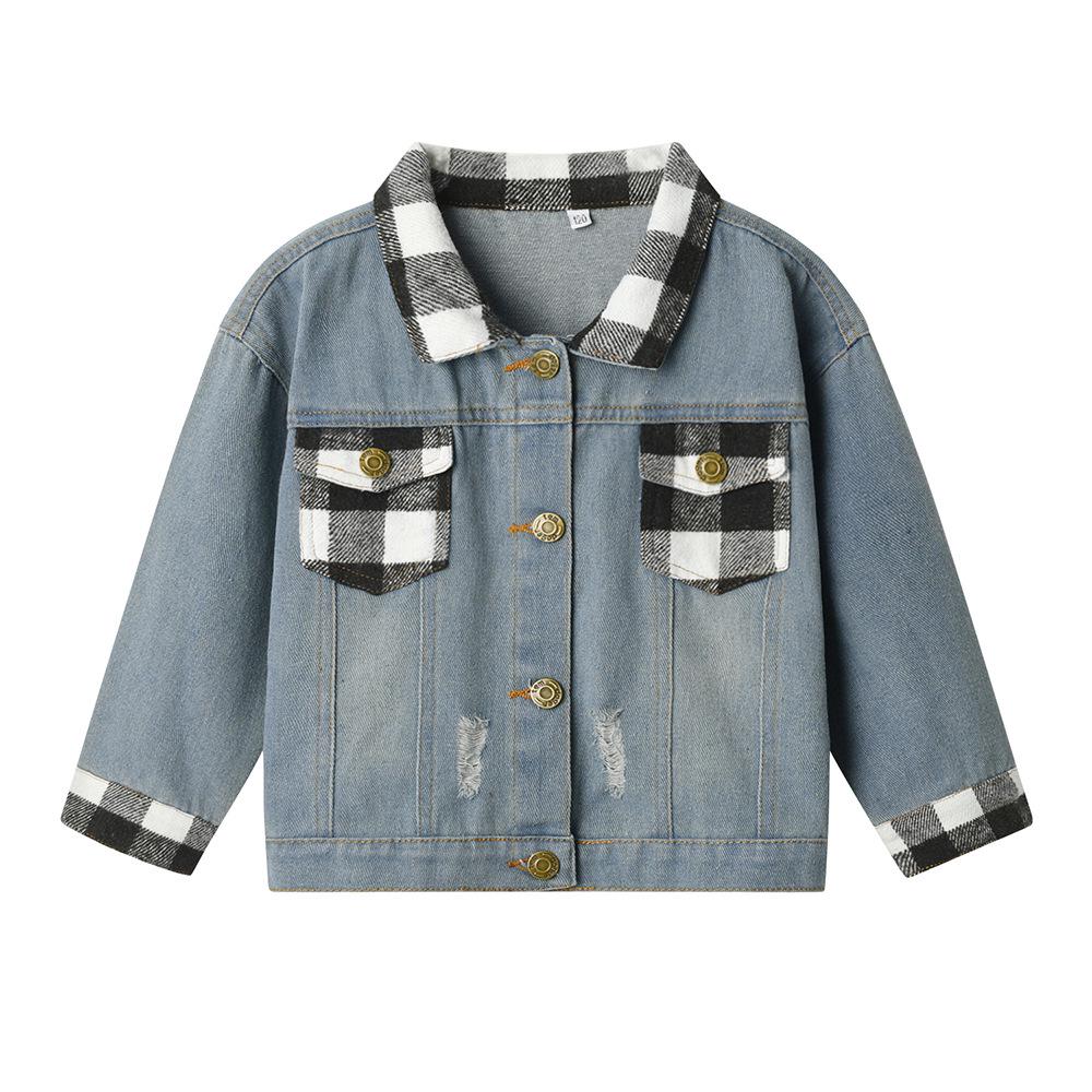 Nuova Giacca di Jeans Primavera/Autunno con Strappi per Ragazzi e Ragazze