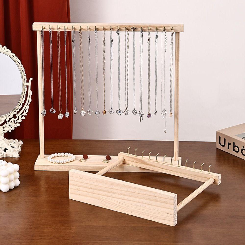 Exquisite Necklace Hanging Rack 12 /18 Hook Jewelry Jewelry Holder Simple Wood Necklace Stand  Home