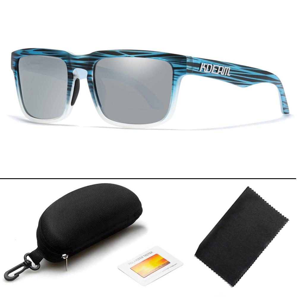 KDEAM Unisex Square Polarized Sunglasses Outdoor Retro Style Lightweight Comfortable Fashion Women Sun Glasses With Hard Case