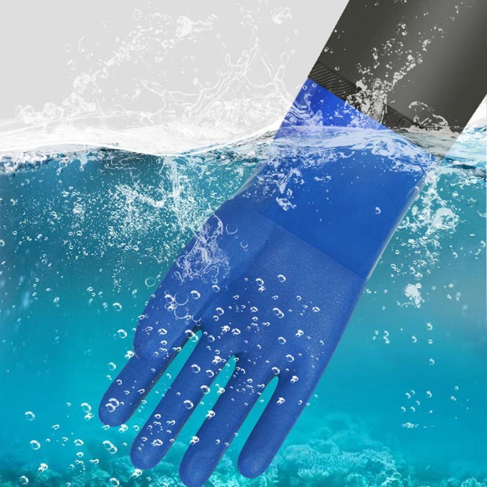 Non-Slip Rubber Work Gloves 70cm Work Safety Gloves Full Arm Pond Gloves  Drain Cleaning