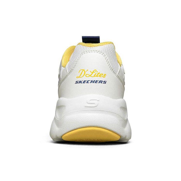 Skechers DLites Mesh Synthetic Leather Comfortable Versatile Low-Top Dad Shoes Unisex Sneaker White 88888105-WYL
