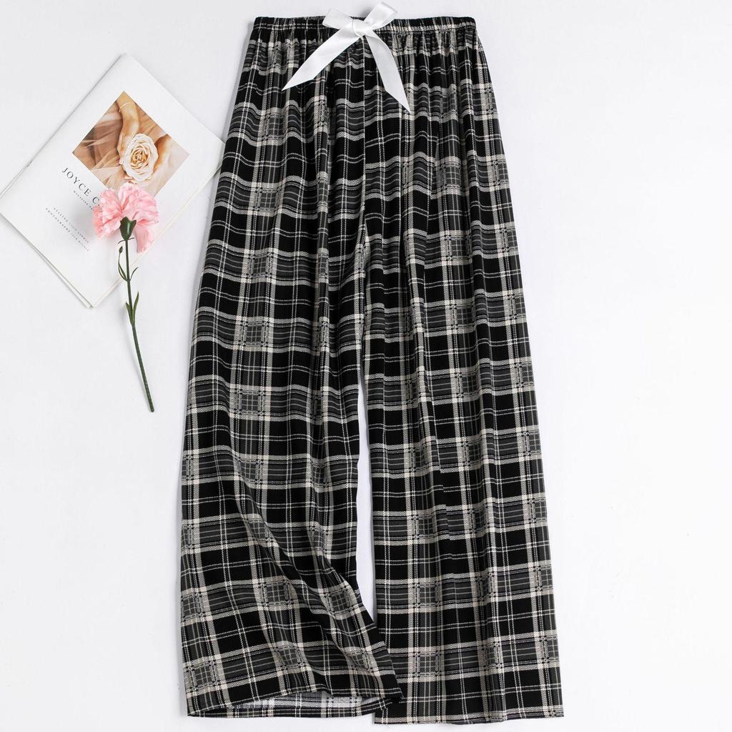 Women's Floral Cotton Silk Pajama Pants, Mosquito Repellent, Outdoor & Home Wear, Plus Size, Lightweight Summer Style.