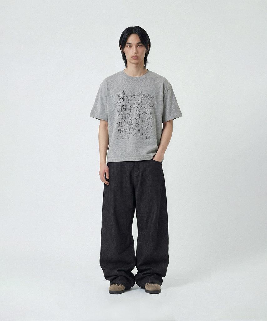 Odeupeol Maple Leaf Crop T-Shirt(Gray)