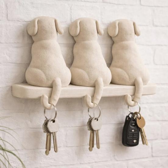Storage Rack Wall Mounted 3 Hook Hanger Cute Animal Shape No-Punch Key Holder Nordic Style Organizer for Home