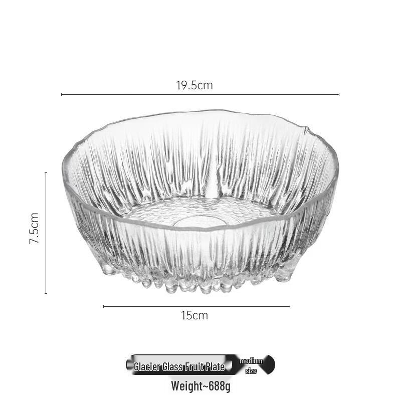 Minimalist Glacier Glass Fruit & Salad Bowl