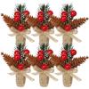 6Pcs Christmas Napkin Rings Berry Wreath Design Xmas Napkin Buckles Simulation Berries Party Table Decor Xmas Serviette Buckle