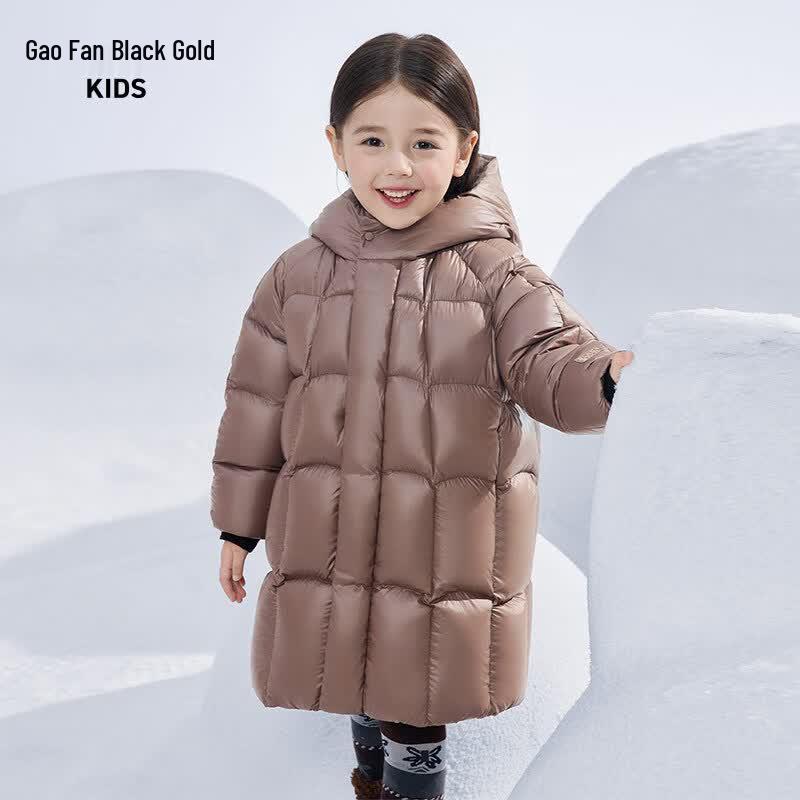 Gaofei Black Gold Kids Elf Hooded Long Goose Down Jacket 6.0 120