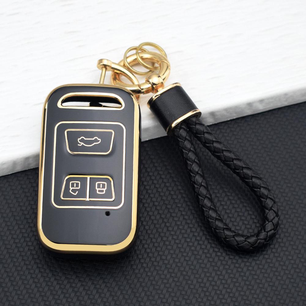 TPU Anti-Scratch Car Key Case Cover for Chery Tiggo 5X Tiggo 7 8 9 Tiggo 3X  Arrizo Remote Key Fob Protector Chain Accessories