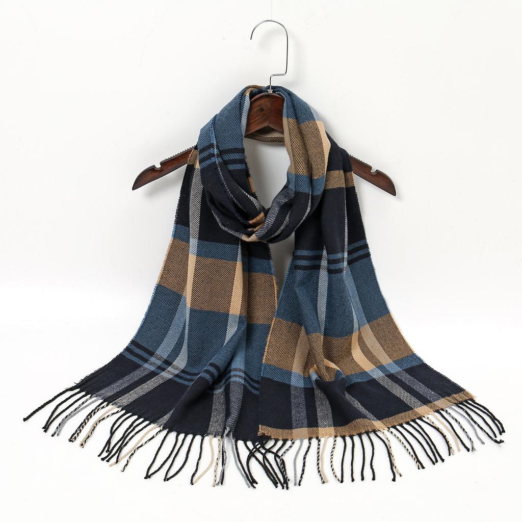 Luxury Brand Women Cashmere Scarves Lady Winter Warm Soft Pashmina Shawls Wraps Female Plaid Knitted Long Scarf For Women