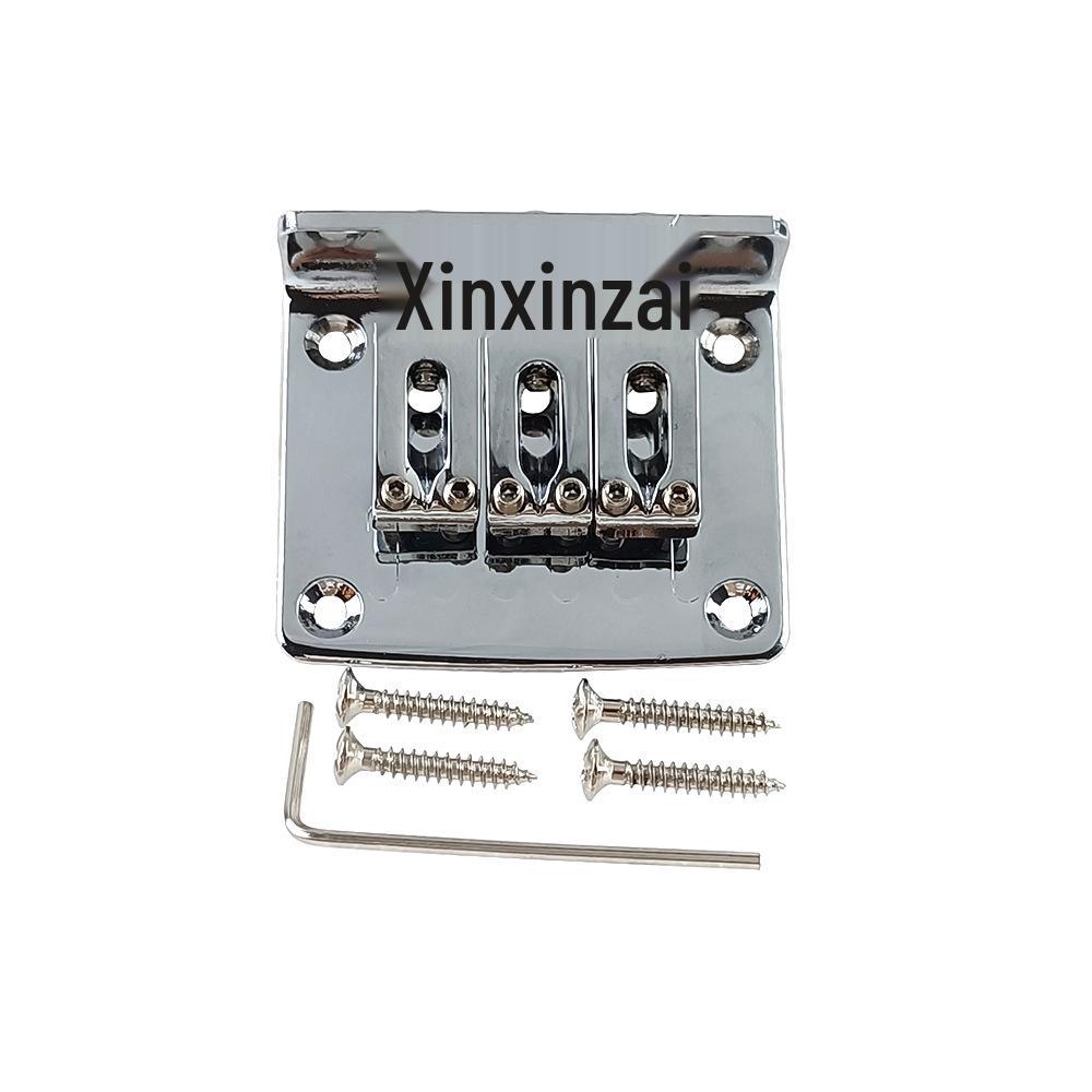 Electric Guitar 3rd String Flat Mount Bridge Tailpiece, Fixed String Pull Plate, Black Silver