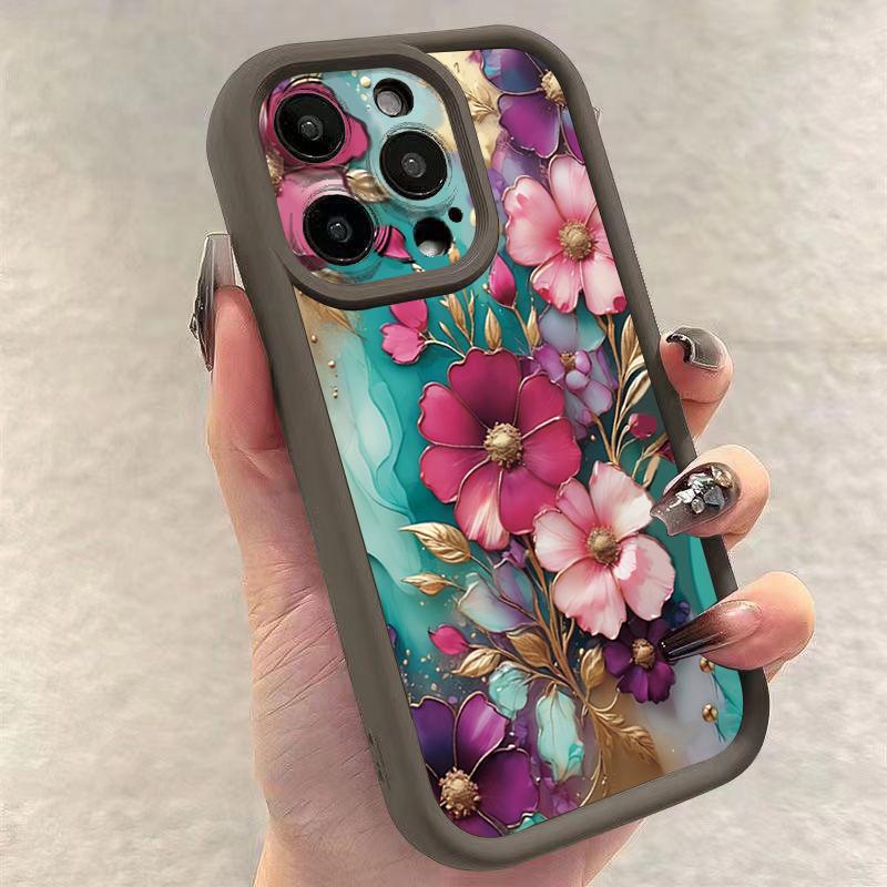 Vintage Floral Pattern Soft TPU Phone Case for Xiaomi Poco X7 X6 X5 X3 M6 F5 F6 F7 Pro 5G Shockproof Candy Silicone Bumper Cover
