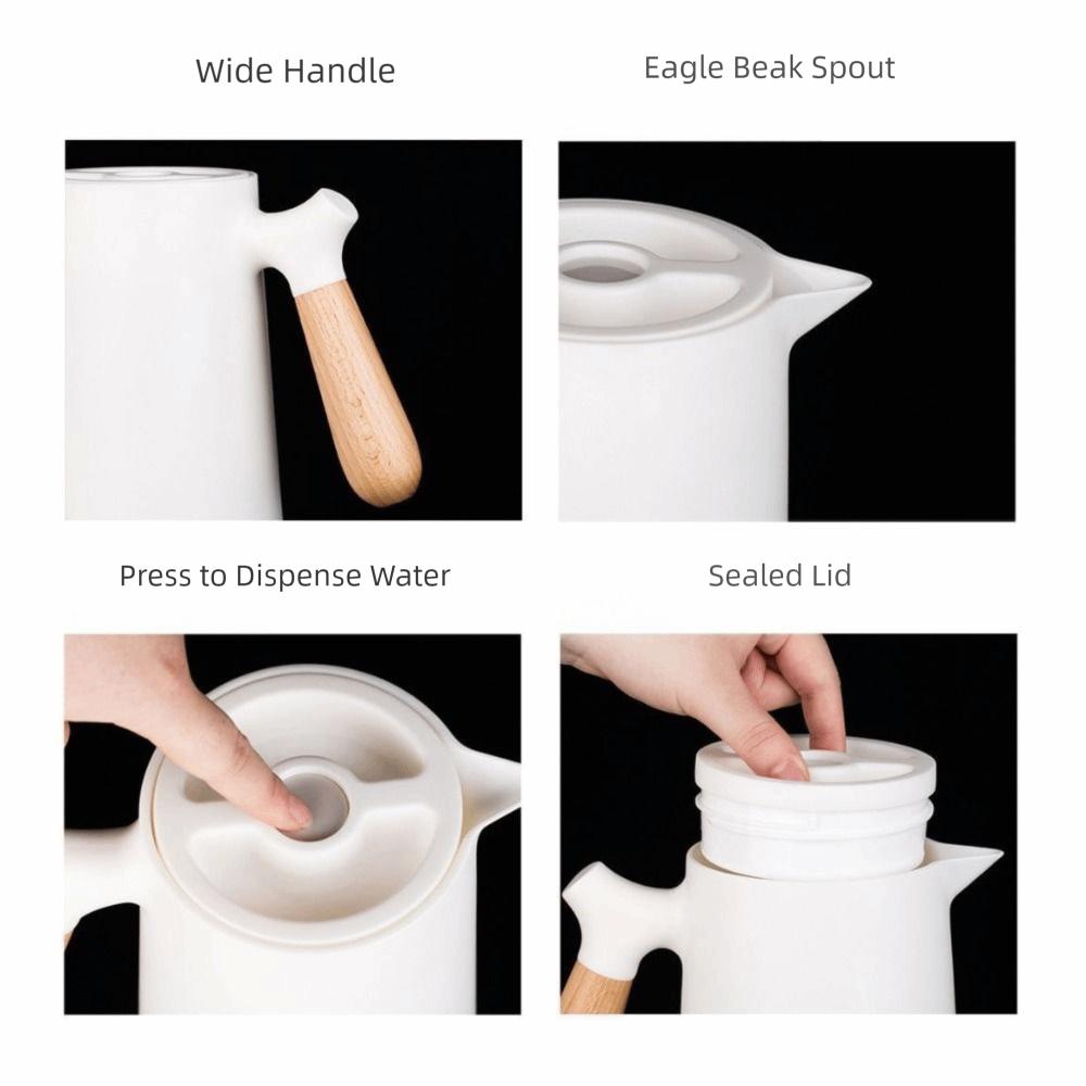 Glass Liner Thermos Jug Large Capacity Insulated Kettle Hot Water Bottle Tea Brewing