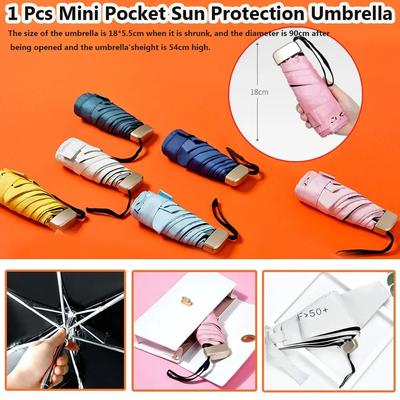 1 Pc Ultra Lightweight Foldable Umbrella Sunshade Mini Pocket Sunshade Umbrella