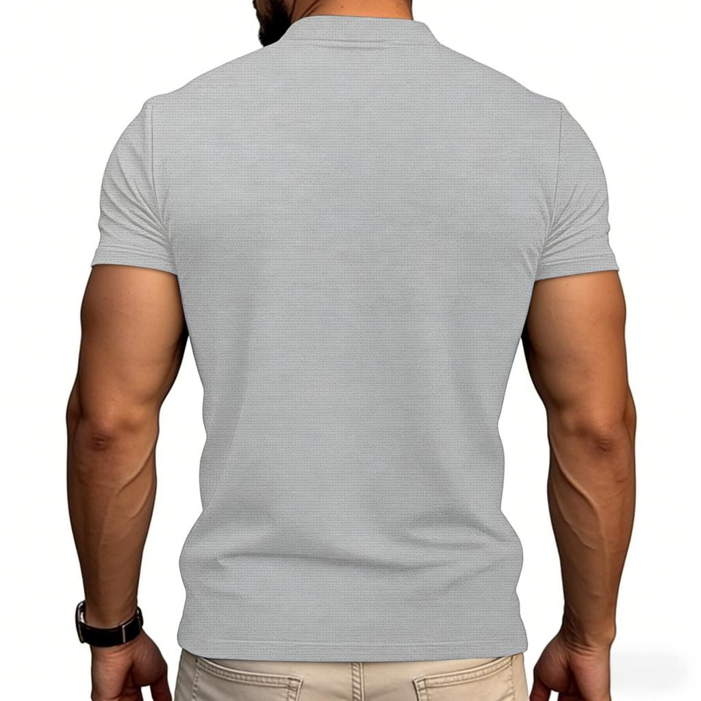 Men's Casual -color Sports T-shirt - Men's Round-neck Short-sleeved Top