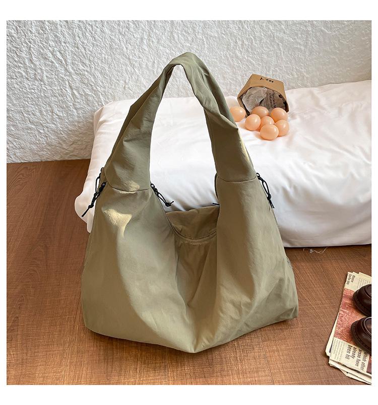 Versatile Women's Casual Large Capacity Tote - Simple Fabric Shoulder Bag, New Lazy Style Dumpling Design