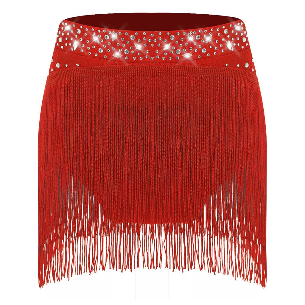 Dívčí třpytivé flitrované taneční šortky Elastický pas Design s třásněmi Integrované bezpečnostní šortky Pohodlné tréninkové oblečení