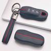 Soft Silicone Remote Key Case for Porsche Cayenne Macan Panamera 911 Boxster Cayman Taycan 718 Spyder GT3 RS with Keychain Car Remote Key Sleeve