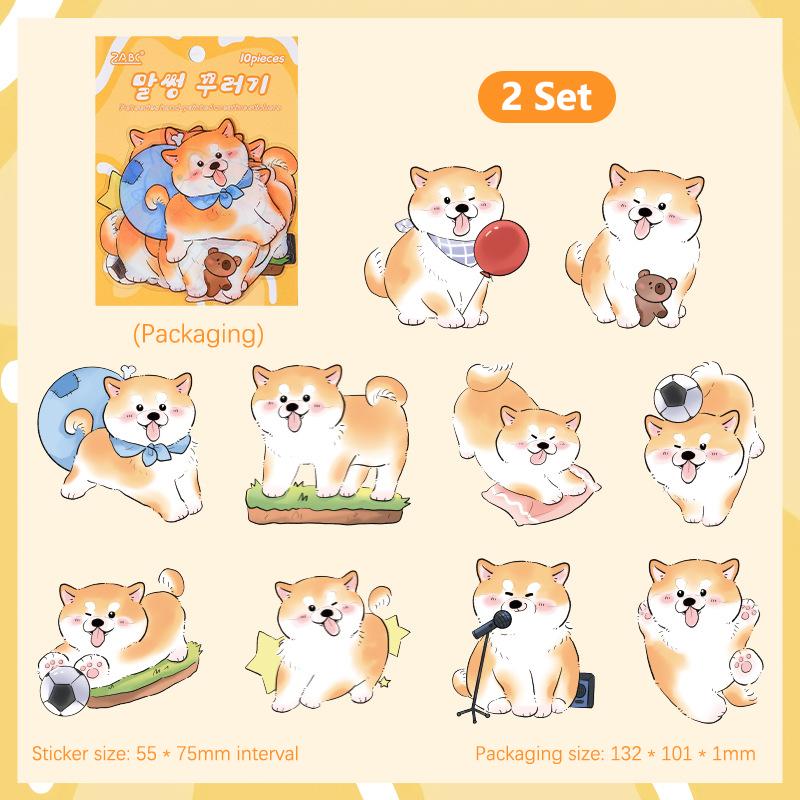 

2Set Kawaii Pet Stationery Stickers Cute Diary Planner Junk Journal Decorative Scrapbooking Diy Craft Stickers