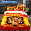 Set Biancheria da Letto 3 Pezzi con Stemma Calcio Spagnolo Gruppo Musicale K-pop, Ideale per Camera da Letto, Dormitorio, Include Copripiumino e 2 Federe, Regali per Fan