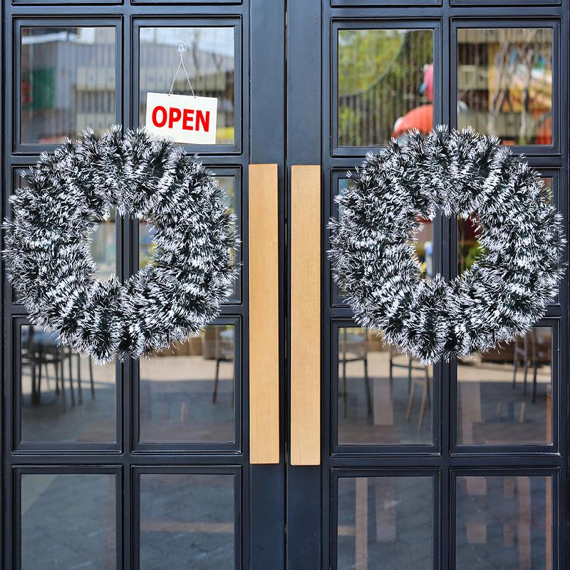 42cm Tinsel Wreath Holiday Decoration for Shopping Mall or Hotel